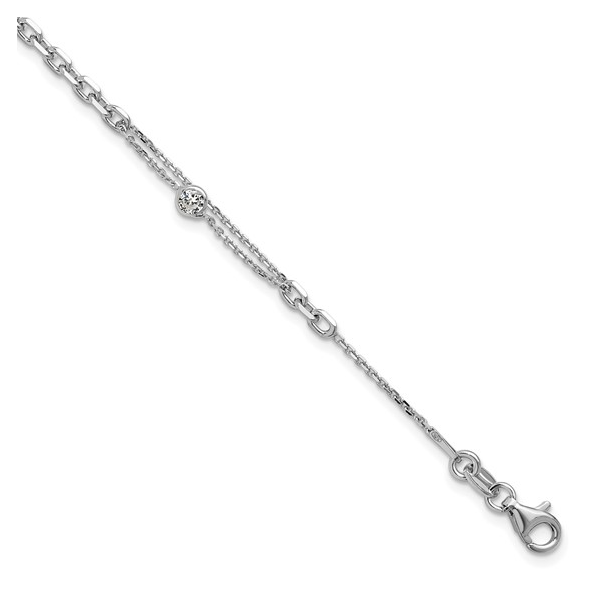 Sterling Silver Cubic Zirconia Station Bracelet Conti Jewelers Endwell, NY