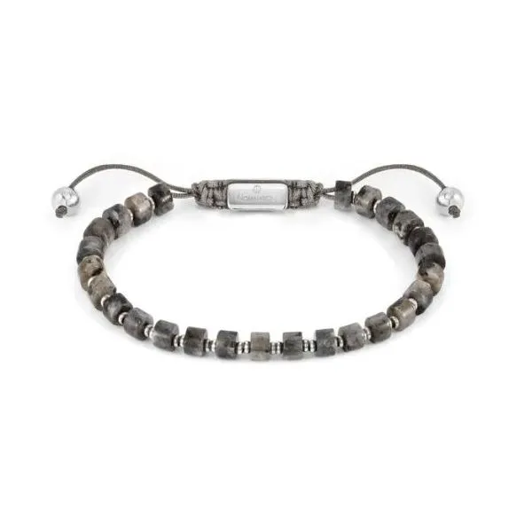 Stainless Steel and Grey Jasper Adjustable Bracelet Conti Jewelers Endwell, NY