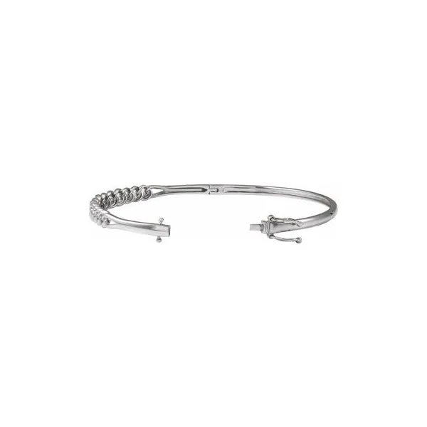 Cuban-Chain Link Bangle Bracelet in Sterling Silver Image 2 Conti Jewelers Endwell, NY