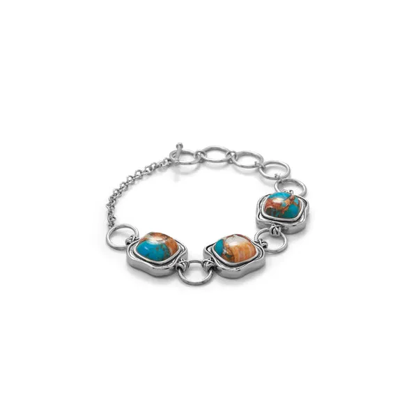 Spiny Oyster and Turquoise Toggle Bracelet Image 2 Conti Jewelers Endwell, NY