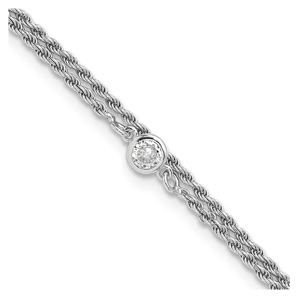 CZ 2-Strand Anklet in Sterling Silver Conti Jewelers Endwell, NY