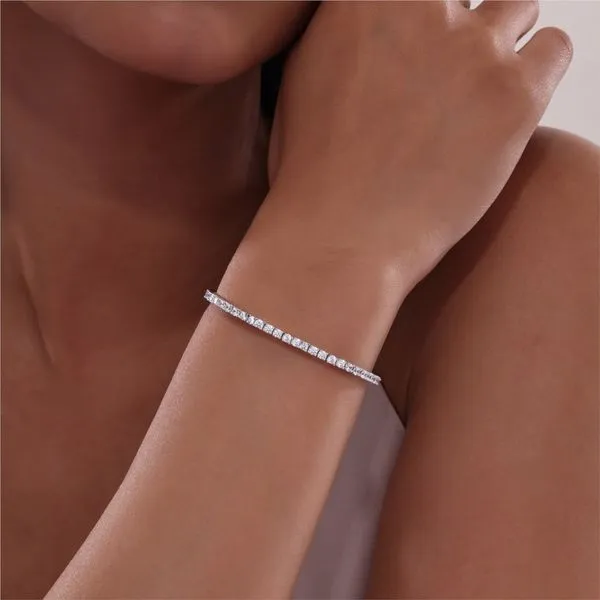 Flexible Tennis Bracelet in Sterling Silver Image 2 Conti Jewelers Endwell, NY