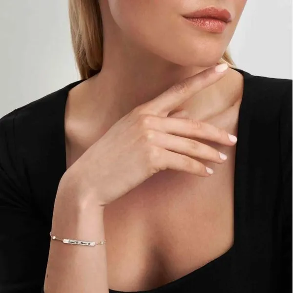 Messaggi D'Amore CZ Engraveable Bracelet in Sterling Silver Image 2 Conti Jewelers Endwell, NY