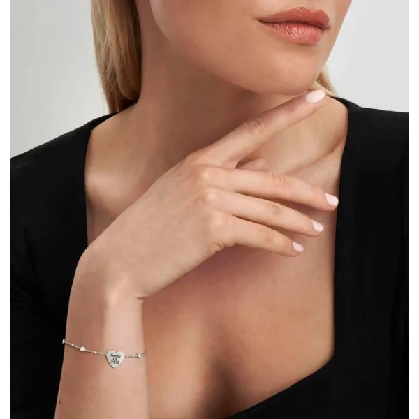 Cubic Zirconia Messaggi D'Amore Bracelet in Sterling Silver Image 2 Conti Jewelers Endwell, NY