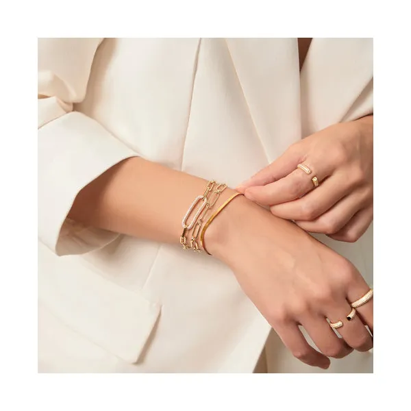 Gold Pavé Link Bracelet Image 2 Conti Jewelers Endwell, NY