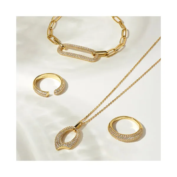 Gold Pavé Link Bracelet Image 3 Conti Jewelers Endwell, NY