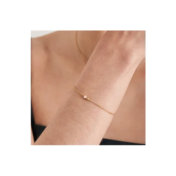 Gold Orb Rose Quartz Chain Bracelet Image 2 Conti Jewelers Endwell, NY