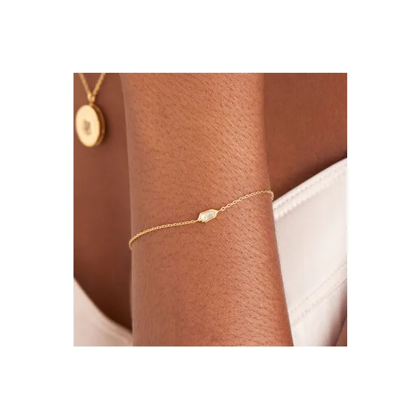 Gold Sparkle Emblem Chain Bracelet Image 2 Conti Jewelers Endwell, NY