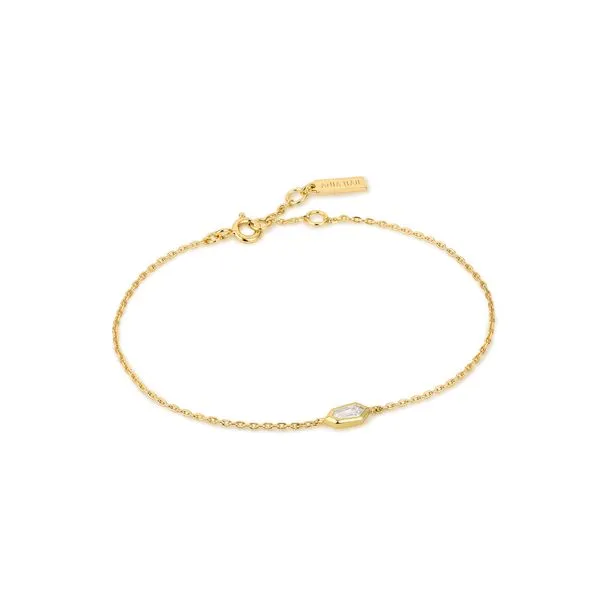 Gold Sparkle Emblem Chain Bracelet Conti Jewelers Endwell, NY