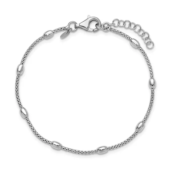 Beaded Station Bracelet in Sterling Silver Conti Jewelers Endwell, NY
