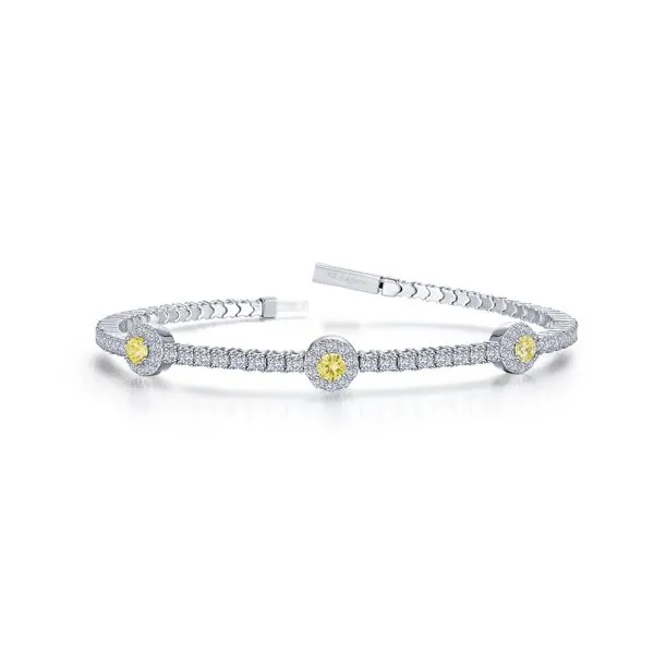 2.90 CTW Halo Station Flexible Tennis Bracelet in Sterling Silver Conti Jewelers Endwell, NY