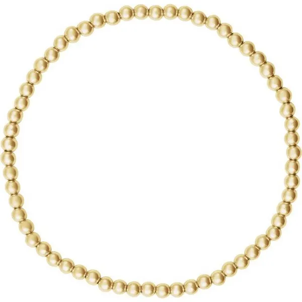3 mm Elastic Bead Bracelet in 14k Yellow Gold-Fill, 6 1/2
