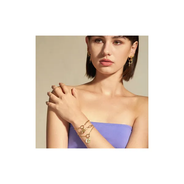 Link Charm Chain Connector Bracelet in Yellow Gold Image 2 Conti Jewelers Endwell, NY