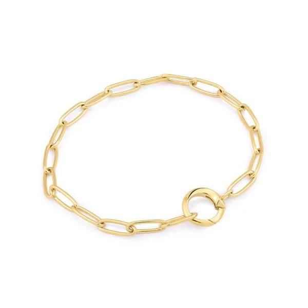 Link Charm Chain Connector Bracelet in Yellow Gold Conti Jewelers Endwell, NY