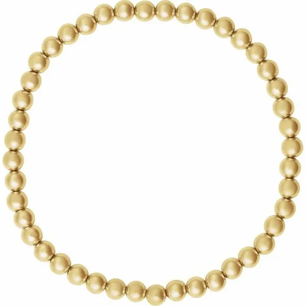 4 mm Elastic Bead Bracelet in 14k Yellow Gold-Fill, 6 1/2