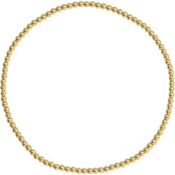 2 mm Elastic Bead Bracelet in 14k Yellow Gold-Filled, 6.5