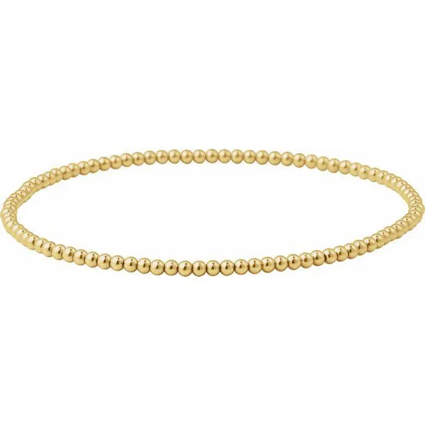 2 mm Elastic Bead Bracelet in 14k Yellow Gold-Filled, 6.5
