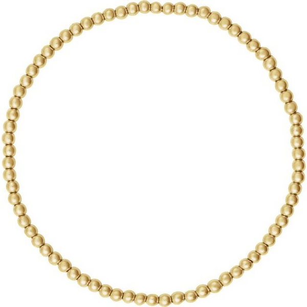 2.5 mm Elastic Bead Bracelet in 14k Yellow Gold-Fill, 6 1/2