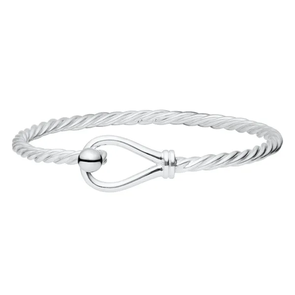 Twist Wire Loop Bracelet in Sterling Silver, 7