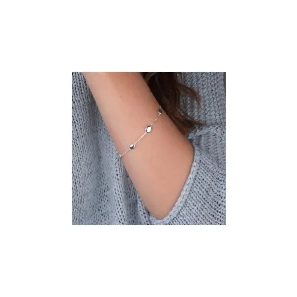 Pebble Station Bracelet in Sterling Silver Image 2 Conti Jewelers Endwell, NY
