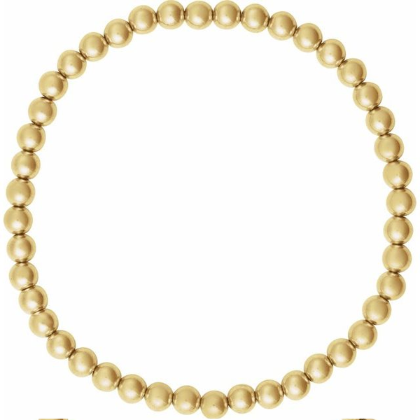 4 mm Elastic Bead Bracelet in 14k Yellow Gold-Fill, 6 1/2" Image 2 Conti Jewelers Endwell, NY