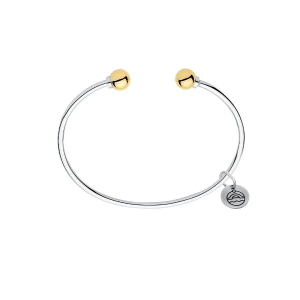 Cape Cod Cuff Bracelet in Sterling Silver & 14k Yellow Gold, 6.5