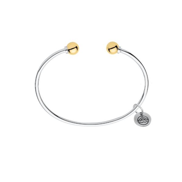 Cape Cod Cuff Bracelet in Sterling Silver & 14k Yellow Gold, 7