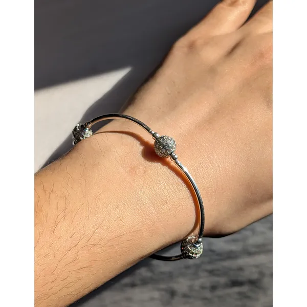 Smaller Bead Silver Pave Blessing Bracelet Image 2 Conti Jewelers Endwell, NY