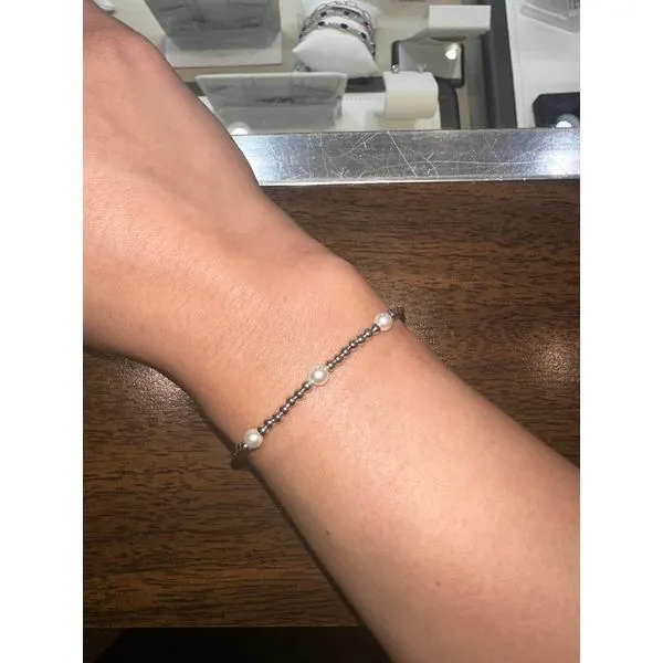Beaded Pearl Bracelet in Sterling Silver Image 2 Conti Jewelers Endwell, NY