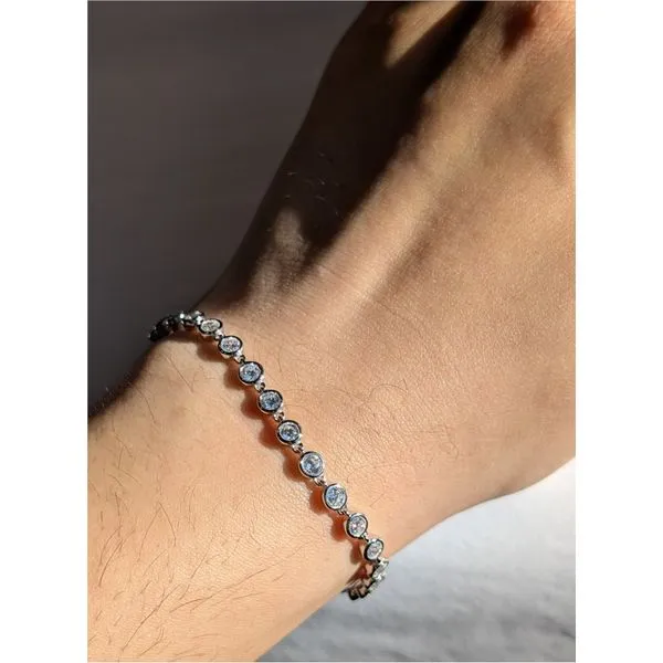 Bezel Tennis Bracelet in Sterling Silver Image 2 Conti Jewelers Endwell, NY