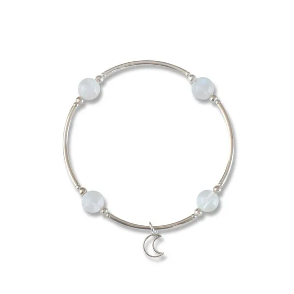 Moonstone Blessing Bracelet with Moon Charm Conti Jewelers Endwell, NY