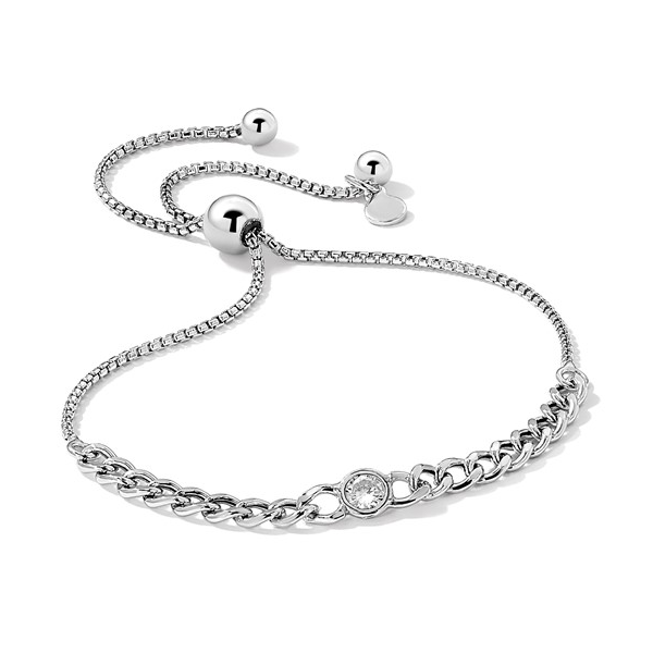 Cubic Zirconia Bolo Bracelet in Sterling Silver Image 3 Conti Jewelers Endwell, NY