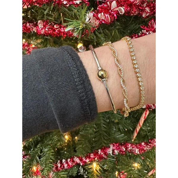 The Classic Single Ball Bracelet in Sterling Silver & 14k Yellow Gold, 6.5