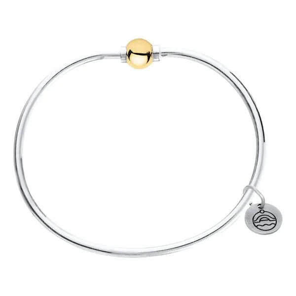 The Classic Single Ball Bracelet in Sterling Silver & 14k Yellow Gold, 6.5