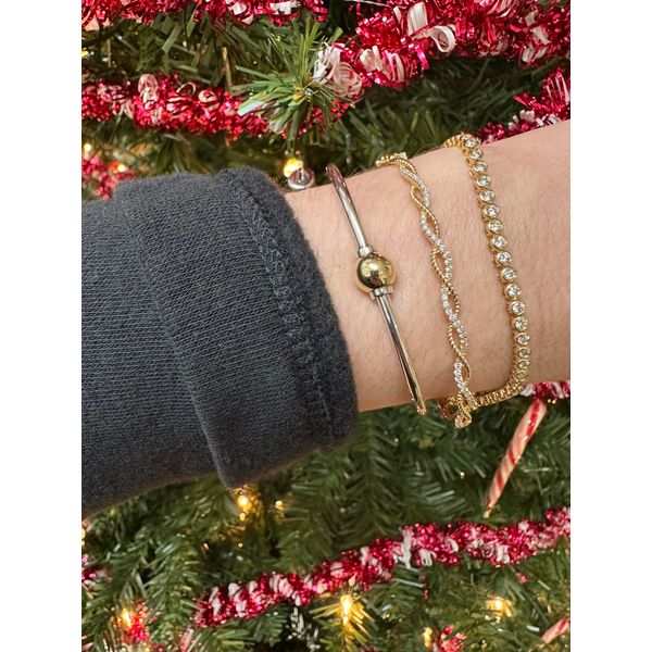The Classic Single Ball Bracelet in Sterling Silver & 14k Yellow Gold, 6.5" Image 2 Conti Jewelers Endwell, NY