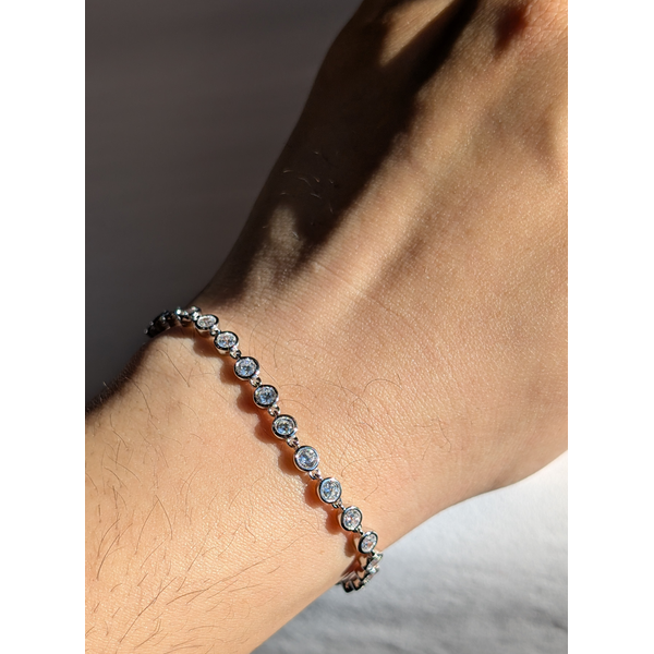 Bezel Tennis Bracelet in Sterling Silver Image 2 Conti Jewelers Endwell, NY