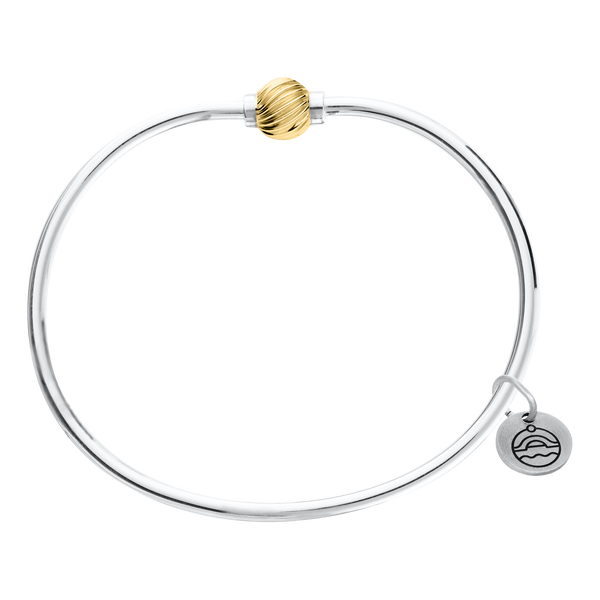 Cape Cod Bracelet in Sterling Silver with 14k Yellow Gold Swirl Bead, 7 Conti Jewelers Endwell, NY