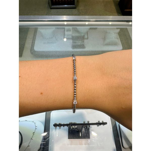 Three Cubic Zirconia Stone Bangle in Sterling Silver Image 2 Conti Jewelers Endwell, NY