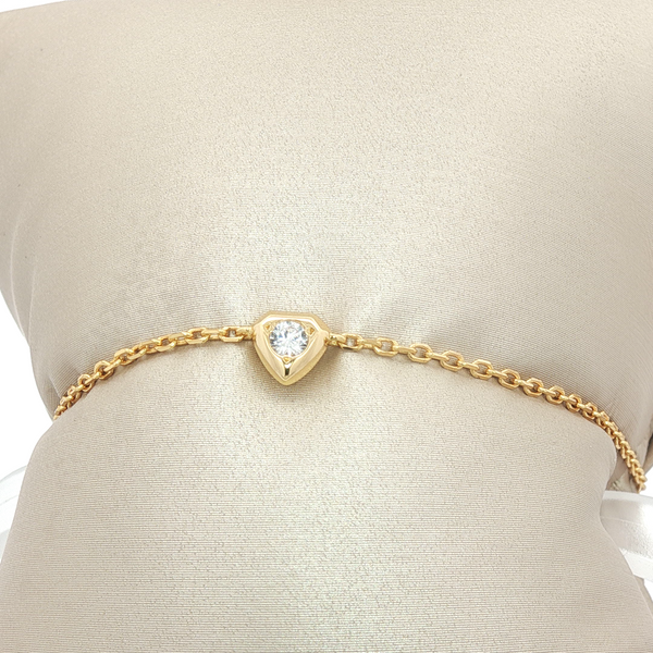 Gold Sparkling Tiny Shield Bracelet in Sterling Silver Image 2 Conti Jewelers Endwell, NY