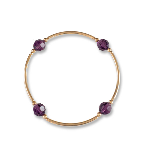 Gold-Filled February Amethyst Birthstone Blessing Bracelet Conti Jewelers Endwell, NY
