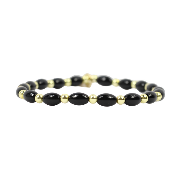 Mini Annie Stretch Bracelet - Black Rice Bead Conti Jewelers Endwell, NY