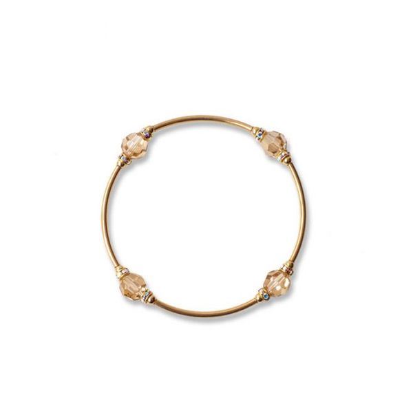 8mm Crystal Gold and Golden Shadow Crystal Blessing Bracelet Conti Jewelers Endwell, NY