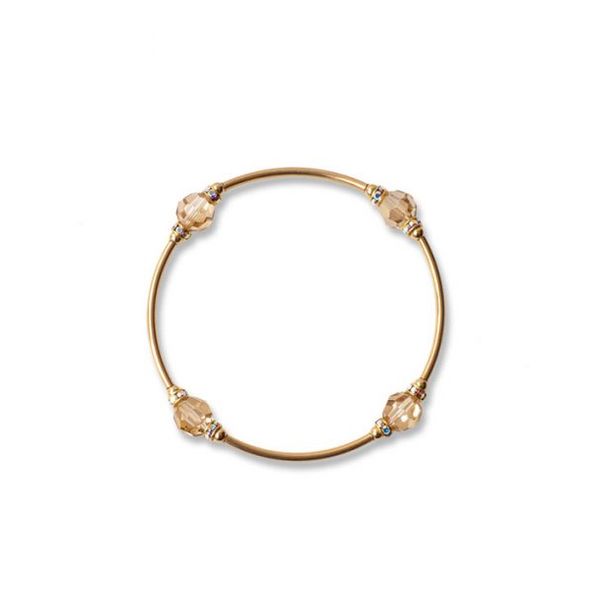 8mm Crystal Gold and Golden Shadow Crystal Blessing Bracelet Conti Jewelers Endwell, NY