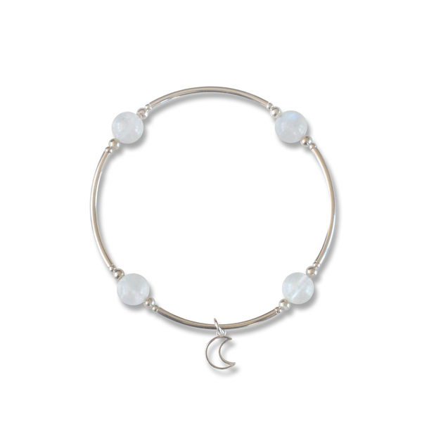 Moonstone Blessing Bracelet with Moon Charm Conti Jewelers Endwell, NY