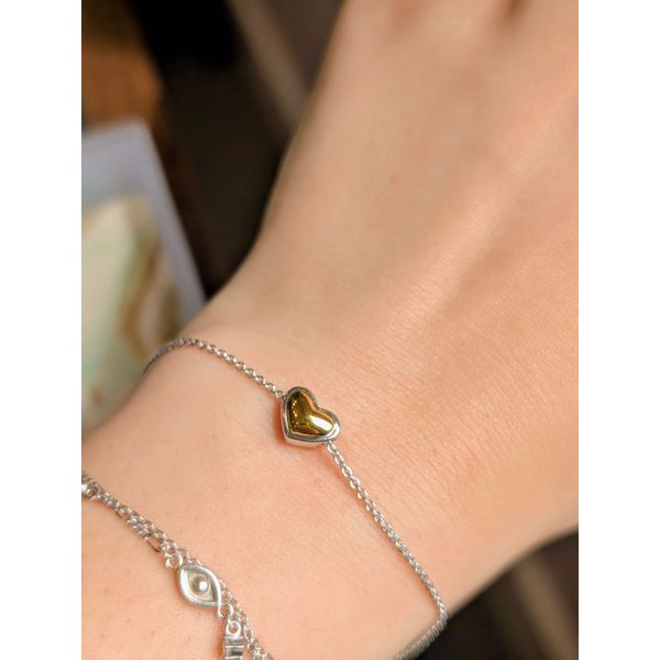 Heart of Gold Bracelet in 18k Yellow Gold and Sterling Silver Image 2 Conti Jewelers Endwell, NY