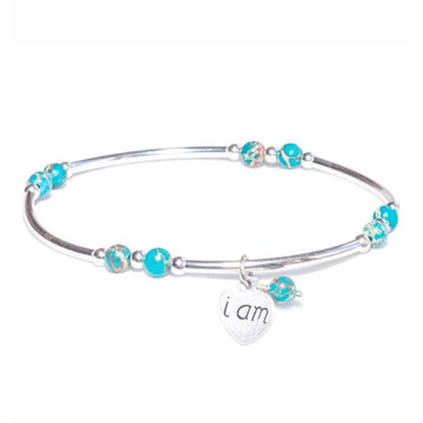 Blue Jasper Intentional Bracelet in Sterling Silver Conti Jewelers Endwell, NY