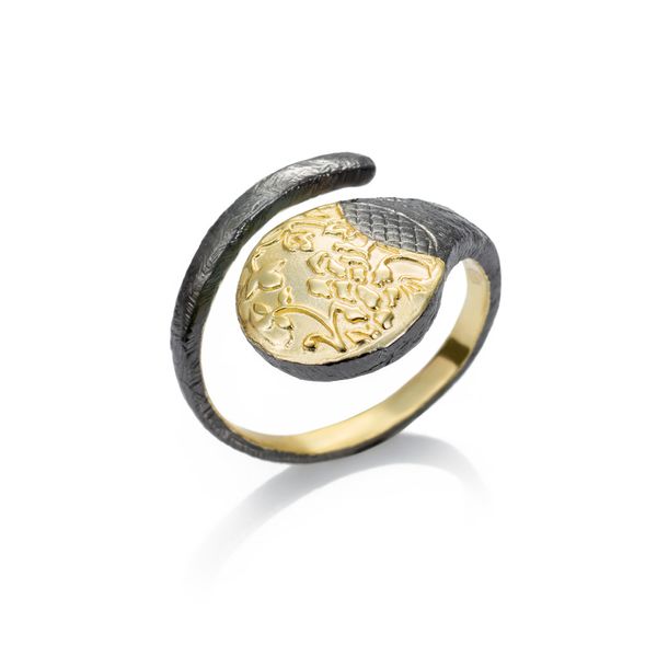Tokyo Adjustable Ring in Yellow Gold and Black Ruthenium Conti Jewelers Endwell, NY