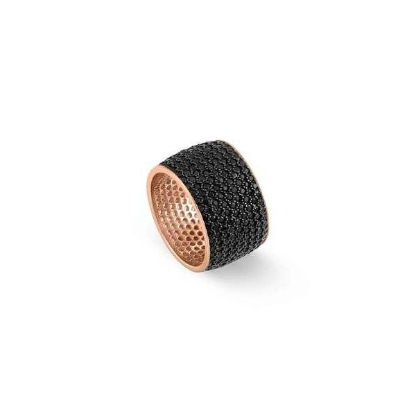 Emozioni Ring with Black Cubic Zirconia in Rose Gold Conti Jewelers Endwell, NY