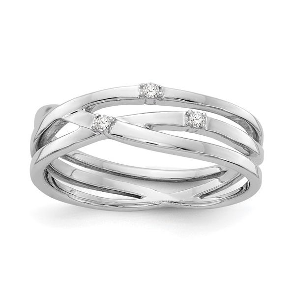 Criss-Crossed Diamond Ring in Sterling Silver Conti Jewelers Endwell, NY