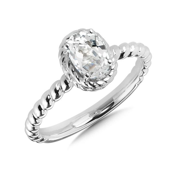 Lab-Grown White Sapphire Birthstone Ring in Sterling Silver Conti Jewelers Endwell, NY